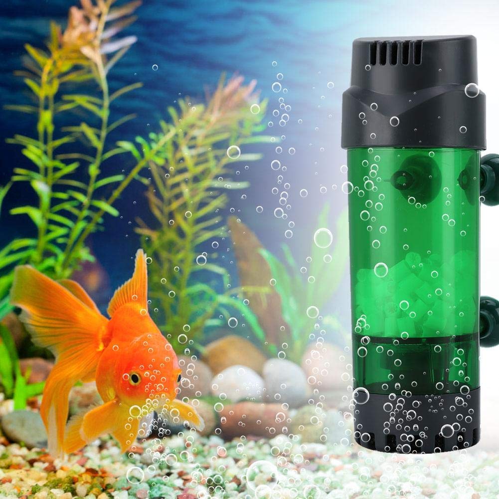 Pssopp Fluidized Moving Bed Aquarium Filter with Double Biochemical and Physical Sponge Filter Suction Cup for Fish Tanks (LH300)