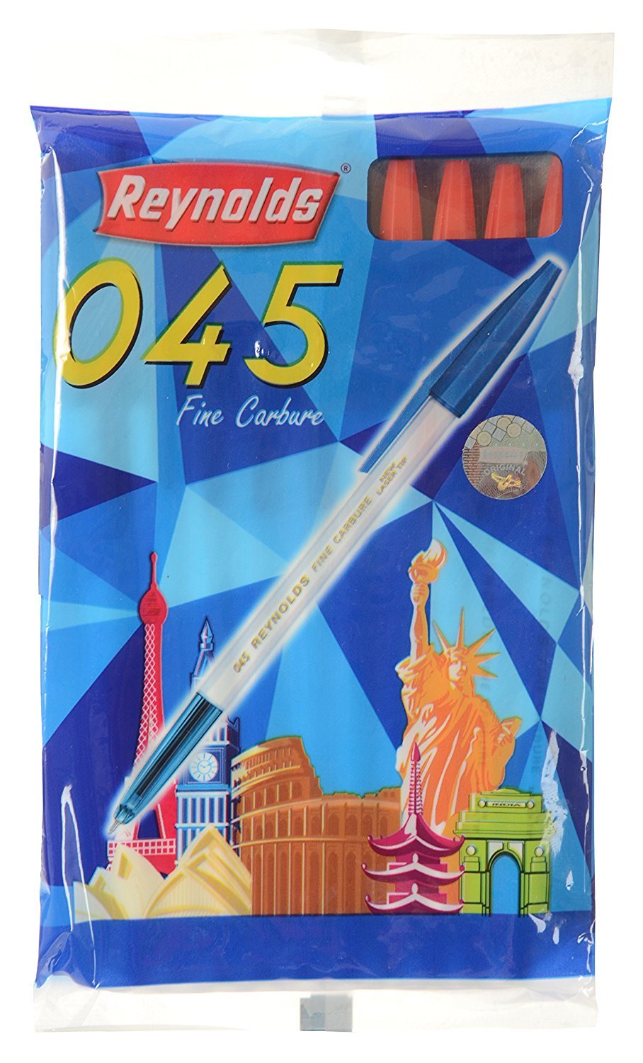 Set of 10 Reynolds 045 fine carbure Non smudge ball Point pens RED