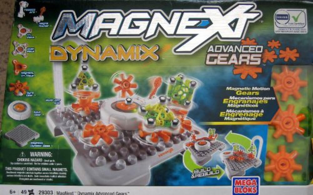 Mega Bloks Magnext Dynamix Advance Gears 49 Pieces 20+ Extreme Configurations W Magnetic Motion (2008)