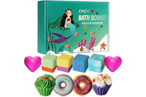 COMFSO Bath Bombs for Kids, 10 Bath Bomb Gift Set, Natural Bubble Bathbombs, Shea Butter Dry Skin Moisturize, Fizzy Spa Bath for Her Mom Women Kids Girls Girlfriend, Birthday, Stocking Stuffers