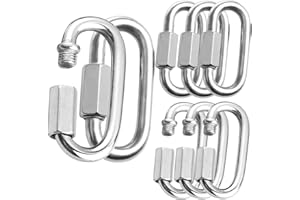 6mm Stainless Steel Oval Quick Link Carabiner, STARVAST 8pcs M6 Quick Links Chain Connector, Heavy Duty Locking Carabiner for Outdoor Activities and Indoor Equipment