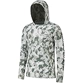BASSDASH Men’s UPF 50+ Performance Camo Hoodie Shirt Quick Dry Long Sleeve Outdoor Fishing Hiking Hooded Shirts FS50M