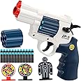 JOCOUNY Soft Bullet Toy Gun Foam Blaster Toy Revolver, EVA Safety Soft Bullets Educational Shooting Game Toys, A Surprise Gift for Boys Teens Adults Birthday Christmas Halloween (White)