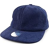Trendy Apparel Shop Oversized XXL Unstructured Corduroy Flatbill Strapback Baseball Cap