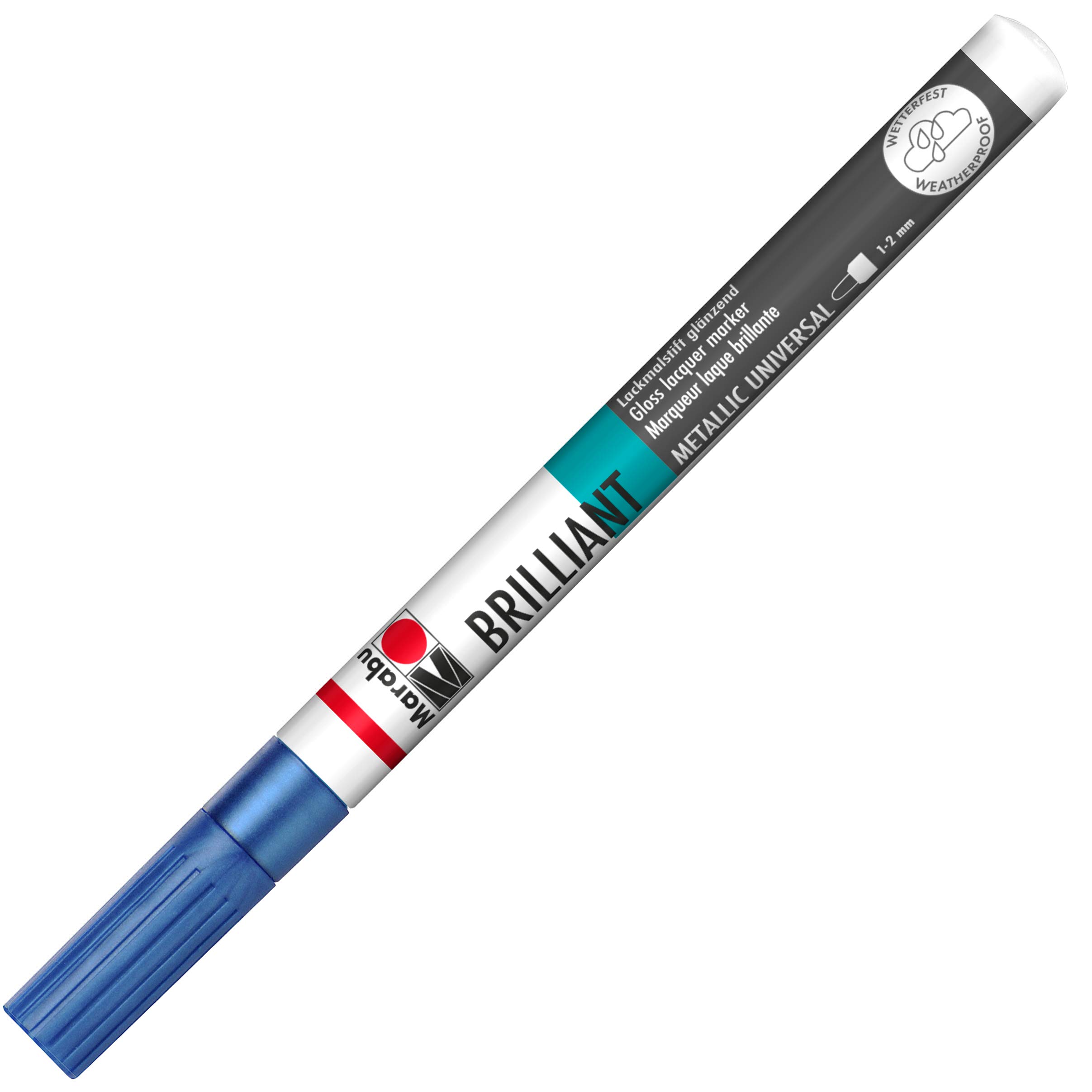 Marabu Brilliant Painter Tip, Marker Pen, Metallic Blue, 1.2 x 14.4 x 1.2 cm