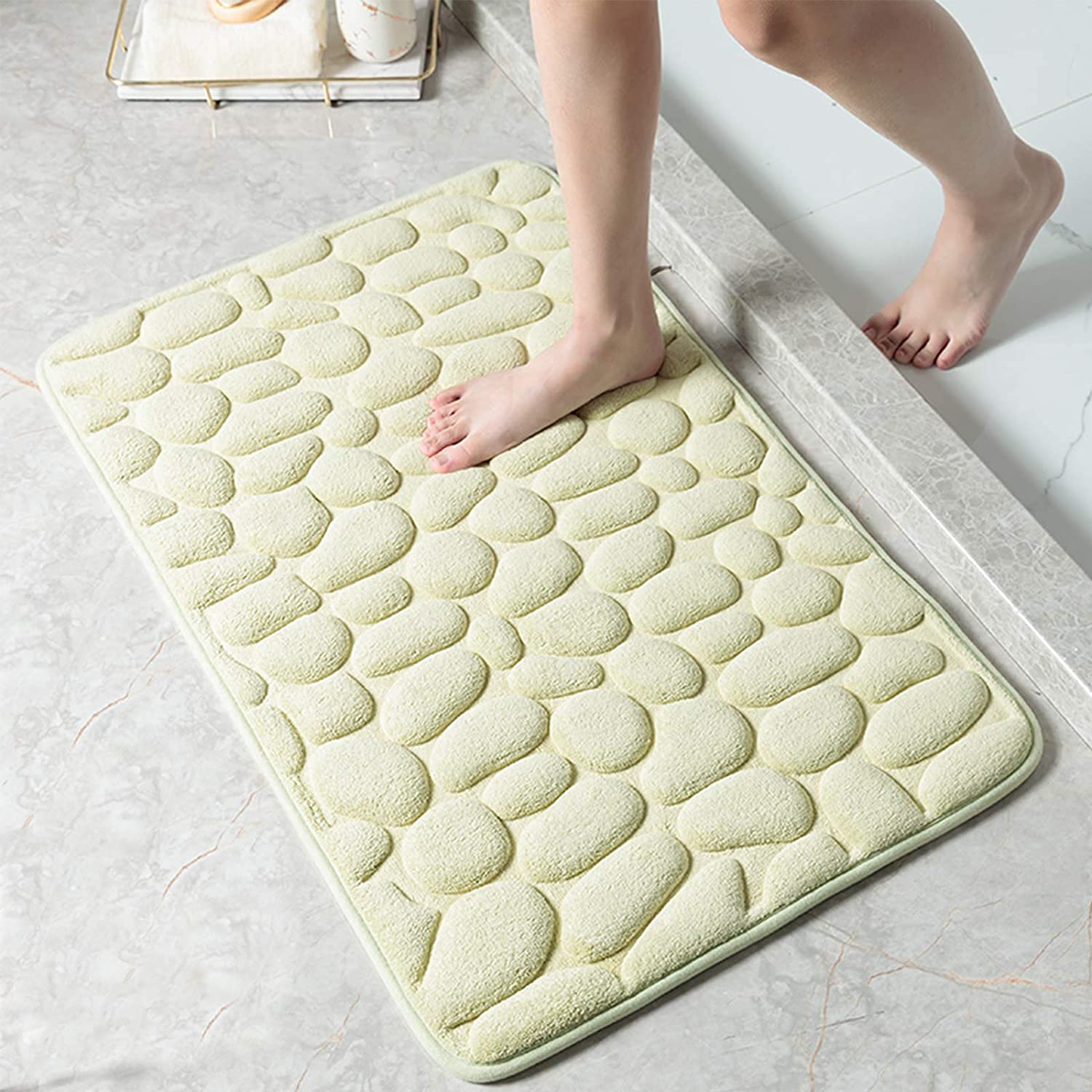 Decorus Bath Mats Non Slip Bath Rug for Bathroom Super Absorbent Soft Microfiber Shaggy Bathroom Mat Machine Washable Bath Rug for Bathroom Short Plush Rugs Floor Mats