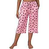 X-Image Women's Capri Pants Loose Soft Drawstring Wide Leg Sweatpants Causal Capris Pajama Lounge Pants with Pockets