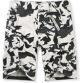 OCHENTA Men's Cotton Casual Cargo Shorts, Relaxed Fit Solid & Camo Summer Military Work Shorts for Hiking Tactical