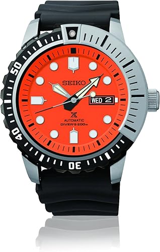 seiko black and orange watch