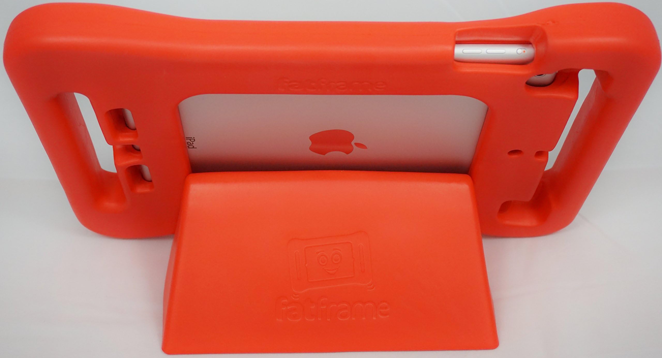 fatframe iPad stand in red: bouncy, lightweight, wipe clean, easy to use, robust, stackable stand for the fatframe, fatframe air and fatframe mini iPad cases