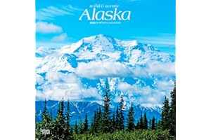 Alaska Wild & Scenic | 2026 12 x 24 Inch (Hanging) Monthly Square Wall Calendar | Plastic-Free | BrownTrout | USA United Stat