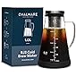 Airtight Cold Brew Iced Coffee Maker and Tea Infuser with Spout - 1.0L / 34oz Ovalware RJ3 Brewing Glass Carafe with…