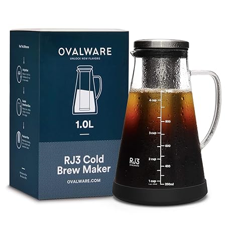 Ovalware RJ3 - Jarra de cristal con filtro de acero inoxidable ...