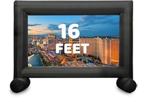 SEWINFLA 16Ft Outdoor and Indoor Inflatable Movie Projector Screen with 240W Blower, Supports Front and Rear Projection, Blow Up Movie Screen for Home Theater Party