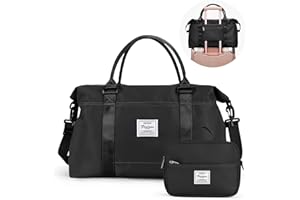 SYCNB Travel Duffel Bag for Women,Overnight Weekender Bag with Trolley Sleeve,Carry On Tote Bag Sports Gym Bag