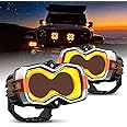 NOVSIGHT 4.5 Inch LED Pod Lights - Red Dot Award 2025 Winner Halo Series Ditch Lights with Amber/White DRL, 60W Super Bright LED Offroad Light, with Covers & Wiring Harness for Truck Jeep Pickup ATV