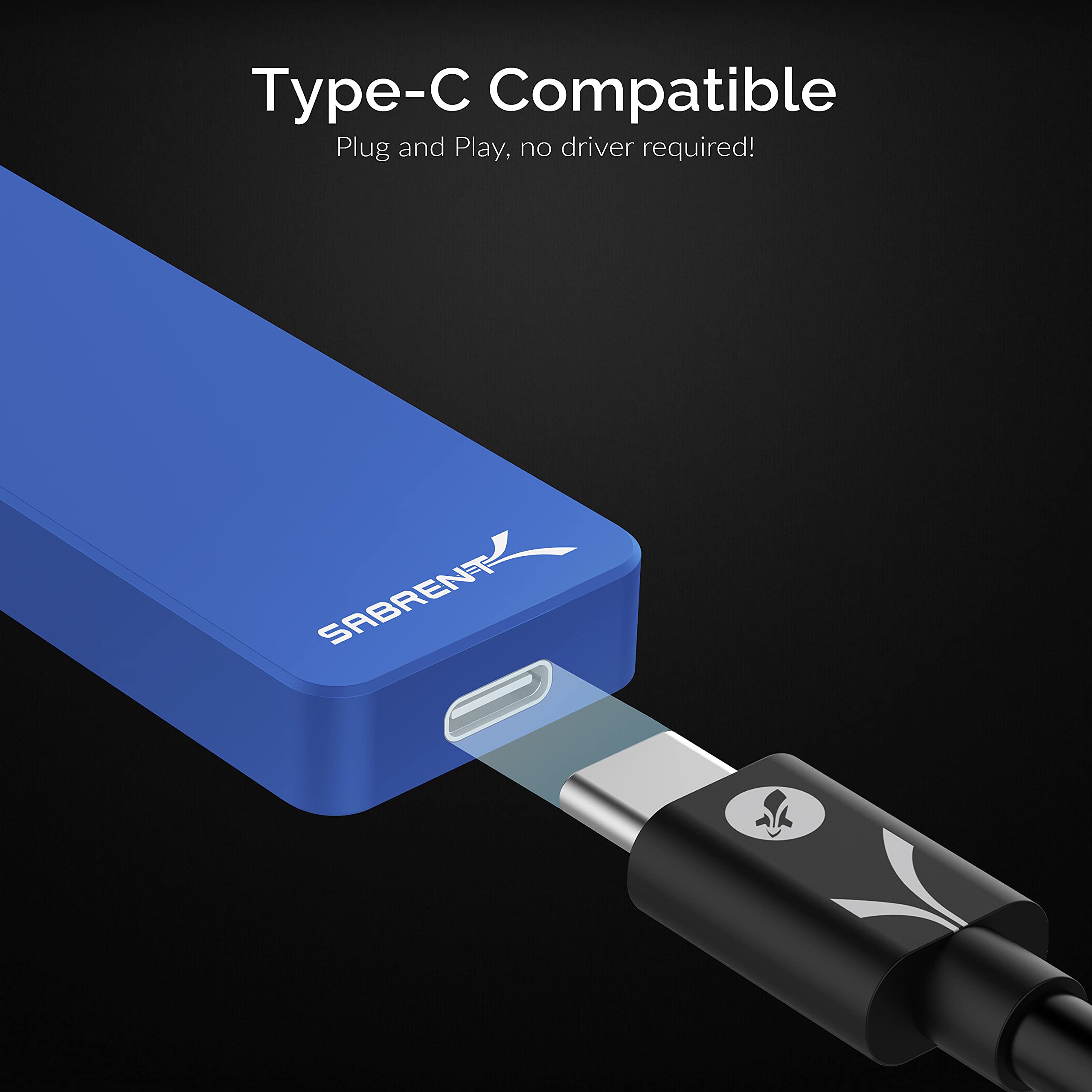 SABRENT 1TB Rocket Nano External Aluminum SSD (Blue) (SB-1TB-NANO-BLU)