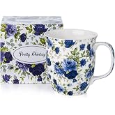 McIntosh Chintz Dark Blue Roses Fine Bone China Java Mug (12.5 oz)