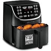 Gourmia Air Fryer - 7 Qt Large Capacity, FryForce 360º, Digital Display with 12 Presets, Roast, Bake, Broil, Dehydrate, Dishw