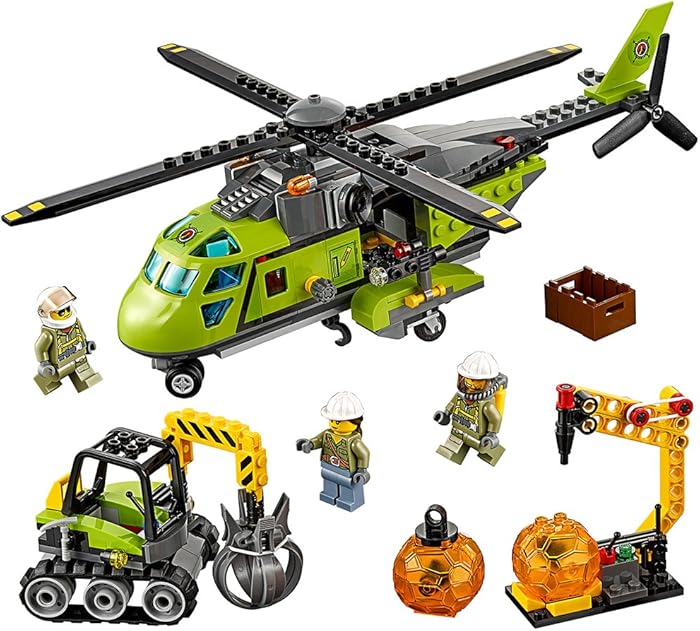 LEGO City Volcano Explorers 60123 Volcano Supply Helicopter Building Kit (330 Piece)