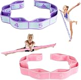 Zuimei Stretching Bands 2Pcs Yoga Straps 8 Loops Pink Purple Gymnastics view 1
