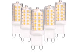 BAOMING G9 LED Bulb Dimmable 4W, 40 Watt T4 G9 Halogen Equivalent, 2700K Soft Warm White, 120V No-Flicker, Chandelier Lighting 450LM (5 Pack)