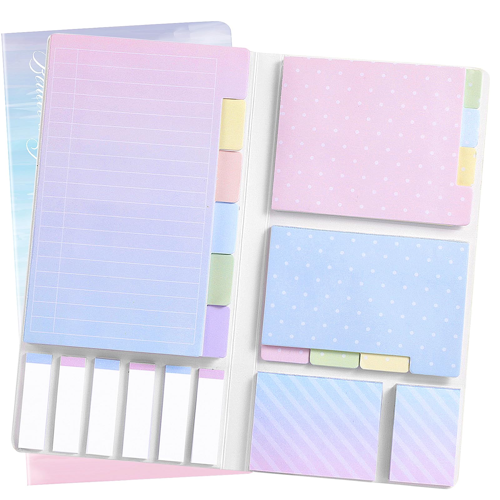 Photo 1 of Hommie Sticky Notes Set Tabs 410 Pack Color Pads Divider Sticky Notes with Bookmark Index for School Supplies, 60 Ruled, 40 Per Dotted, 60 Per Rectangular, 6x25 Index Tabs
