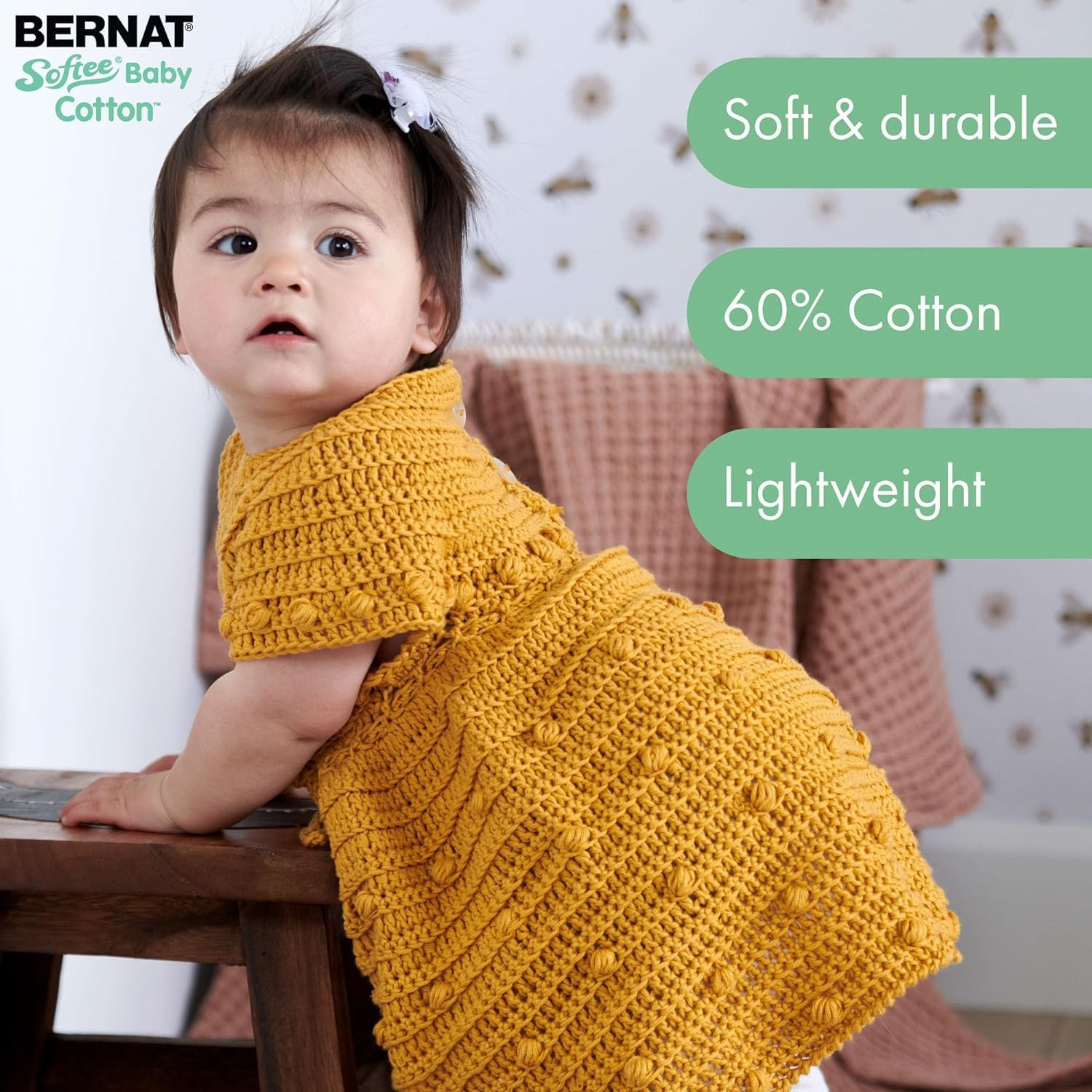 Bernat Softee Baby Cotton YARN, Aqua Mist