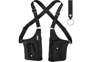 Double Shoulder Armpit Bag, Leather Hidden Underarm Strap Holster Wallet Adjustable Anti Pickpocket Accessory with Dual Pouch
