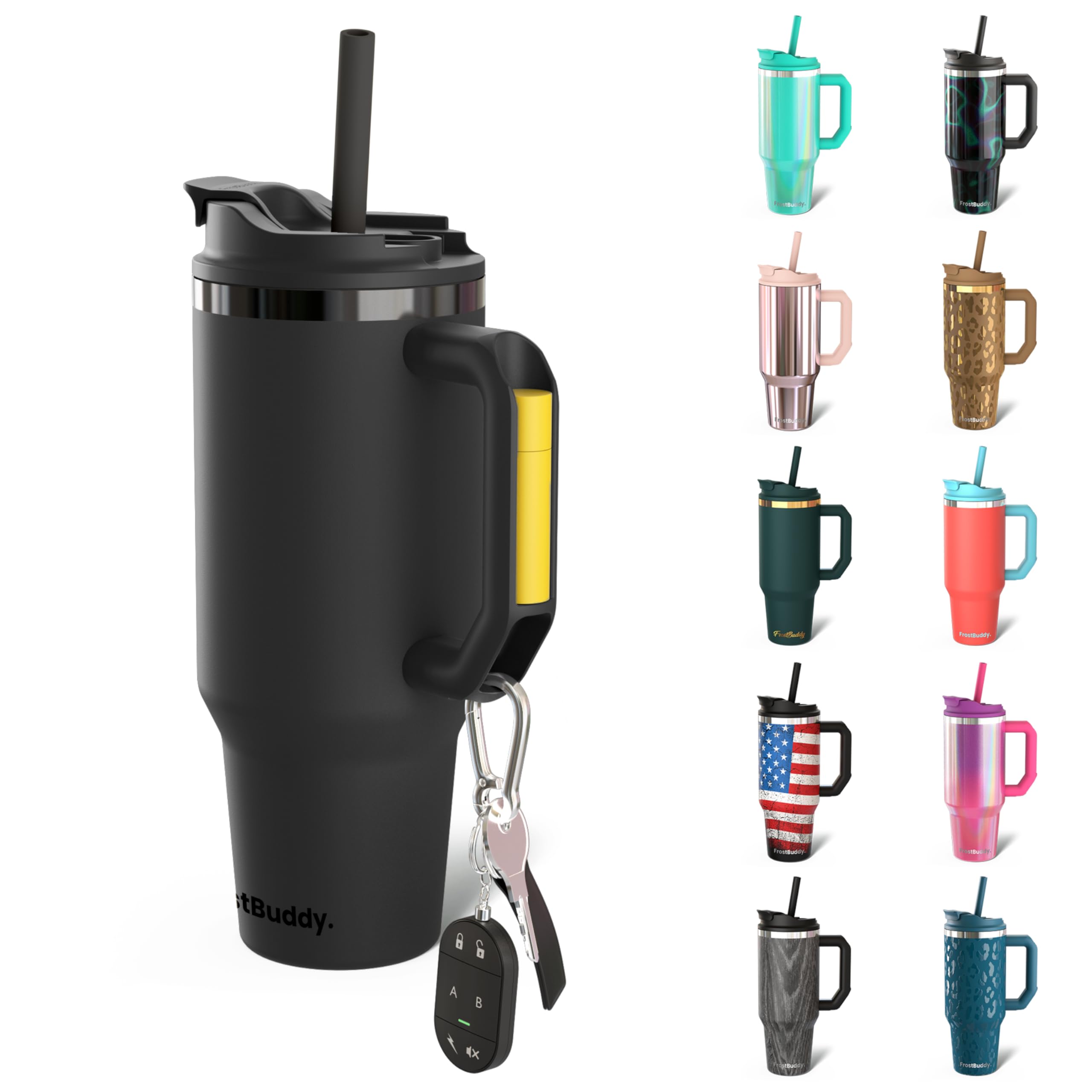 Photo 1 of Frost Buddy Thicc Buddy - 40 oz Stainless Steel Vacuum Insulated Tumbler with Lid and Straw for Water - Travel Mug Cupholder Friendly - Gifts for Women Men Him Her (Dark Night)