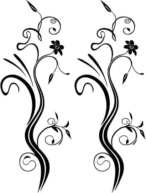 INDIGOS UG Wandtattoo 'Luna' – Blumenranke, 50x37 Cm, Königsblau, Selbstklebend Für Wohnzimmer, Kinderzimmer & Mehr