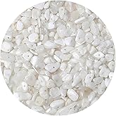 Natural Chip Stone Beads 450pcs White Moonstone Chips 5-8mm Genuine Real Irregular Healing Crystal Rocks Hole Drilled DIY Loose Gemstone Beads for Jewelry Making Bracelet Earrings Necklace Crafting