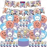 Stray birthday party supplies, including cake topper, cupcake toppers, Banner, Latex Balloons,It is very suitable for boy's and girl SKZOO birthday party supplies., Orange