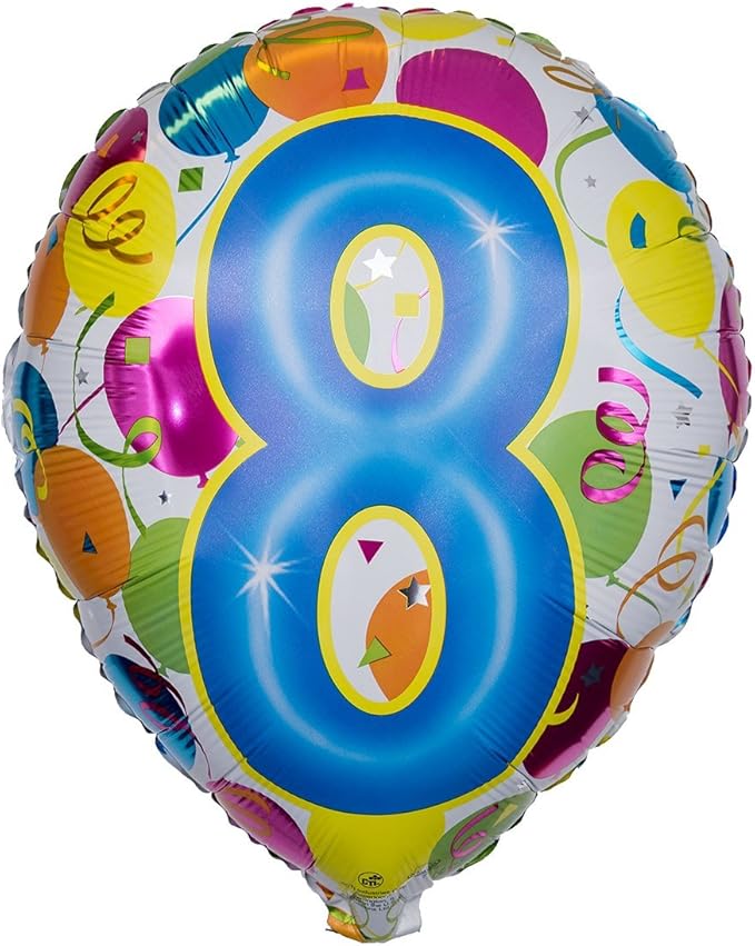 Ballongruesse Ballon Zahl zum Geburtstag &quot;Zahl 8&quot; als