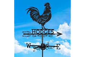 Personalized Rooster Metal Weather Vane, Custom Family Name Weathervane, Wind Direction Indicator, Weather Vanes Roof Mount, 