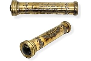 Treasure Lords Handmade Polished Brass Kaleidoscope, Return Gifts for Kids Birthday,Golden Finish,Kaleidoscope for Kids,Adults,Friends, Family,Children, 3D Mirror Lens (1pc)