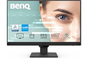 BenQ GW2490 24" Computer Monitor 100Hz FHD 1920x1080p IPS Eye-Care Tech VESA Mount Thin Bezel Low Blue Light Adaptive Brightness Wall Mount Built-in Speakers DisplayPort HDMI Port2