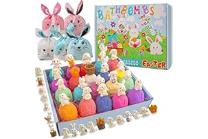 KIMS COSIART 20 PackEaster Bath Bombs Bunny Bubble Bath Bomb，Bath Bombs for Kids with Surprise Inside, Natural Organic Bubble Bath Fizzy with Easter Eggs, Easter Basket fillers