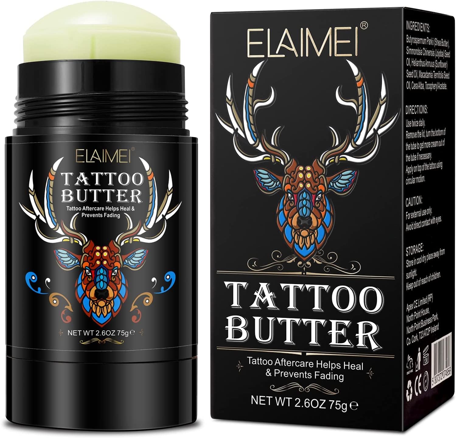 Proamate Tattoo Aftercare Tattoo Butter Tattoo Balm, Old & New Tattoo Moisturizer Healing Brightener for Color Enhance, Natural Organic Tattoo Cream(Tatoo Balm 75g)
