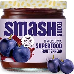 Smash Foods Grape Jam | Low-Calorie, No Sugar Added Keto Jam with Upcycled Fruit & Chia Seeds | Vegan, Paleo Superfood Fruit 