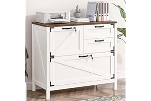 Vabches Wood Lateral File Cabinet with 4-Drawer for Hanging Files Letter/A4/Legal Size, Large Farmhouse Filing Cabinets with Lock for Home Office, Printer Stand with Office Cabinet, Office Furniture