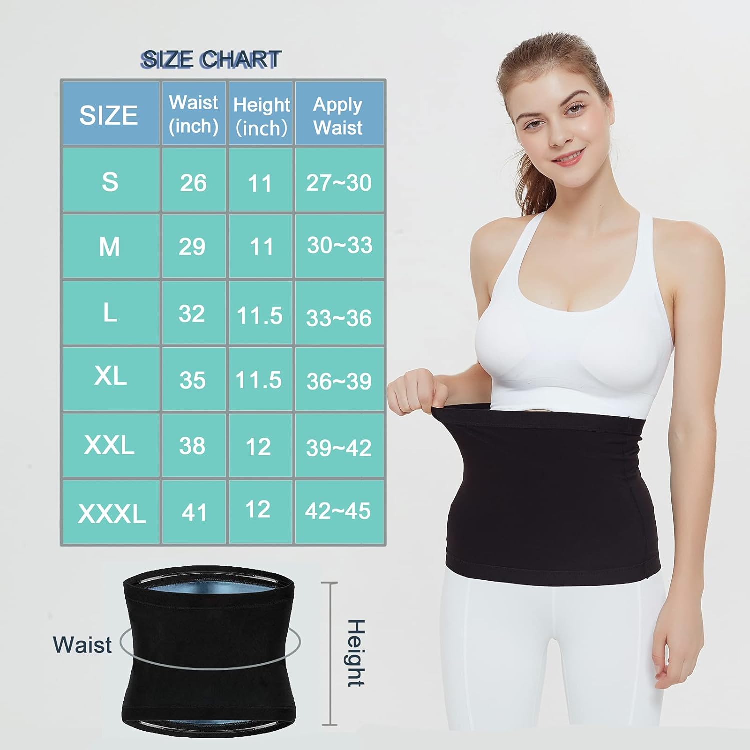 LUCKY CLOVER Waist Trimmer for Women: Sauna Sweat Belt Neoprene-Free Waist Cincher: Clothing