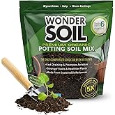 WONDER SOIL | Organic Potting Soil | 12 QUARTS of Ready to Plant Coco Coir Fully Loaded with Nutrients | 3 LBS Bag Expands to 12 Quarts of Indoor Outdoor Soil | Incl Worm Castings, Perlite