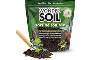 WONDER SOIL Organic Potting Soil | Ready to Plant Coco Coir Fully Loaded with Nutrients | 3 LBS Bag Expands to 12 Quarts of Indoor Outdoor Soil for Gardens & Plants | Incl Worm Castings, Perlite