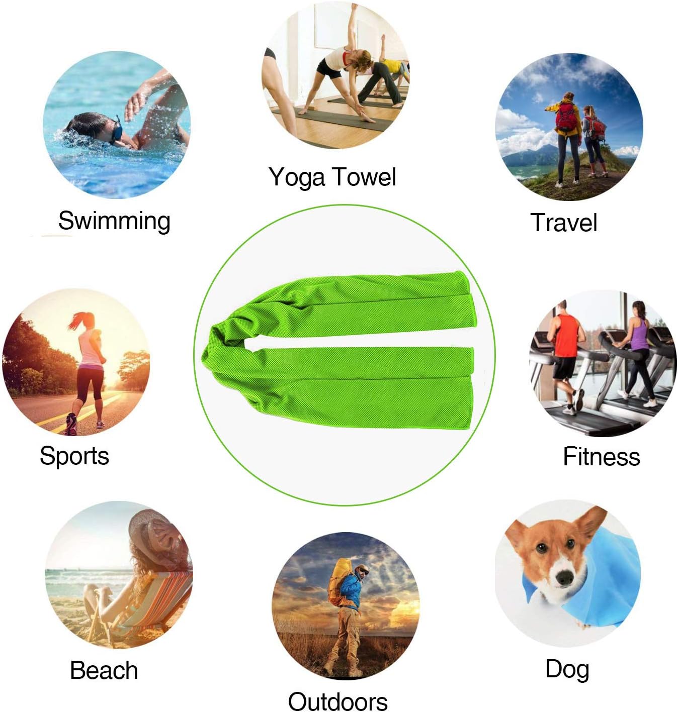 U-pick 4 Packs Cooling Towel (40"x 12"),Ice Towel,Microfiber Towel,Soft Breathable Chilly Towel for Yoga,Sport,Gym,Workout,Camping,Fitness,Running,Workout & More Activities: Home & Kitchen