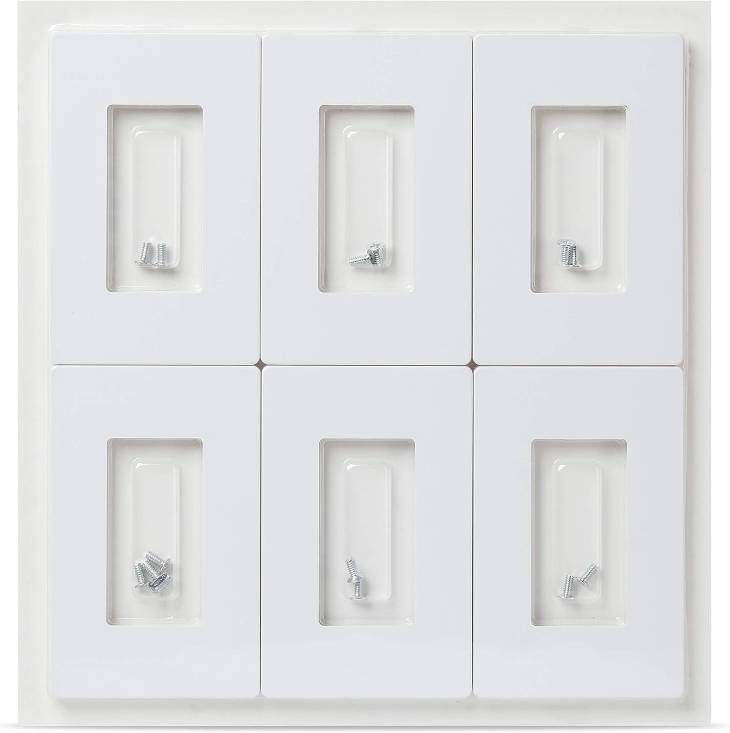 Bates- Screwless Decorator Wall Plates, Switch Plate Covers, 6 Pack, Screwless Wall Plates 1 Gang, White Switch Plate Covers, Switch Cover Plate, Wall Switch Cover, Electrical Outlet Cover Plate - - 