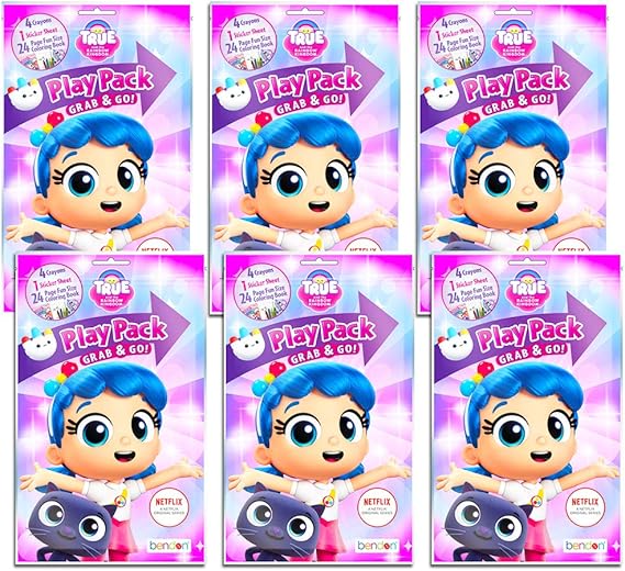 True And The Rainbow Kingdom Party Favors Pack Bundle Of 6 Play Packs Filled With Stickers Coloring Books And Crayons True And The Rainbow Kingdom Party Supplies Toys Games Amazon Com