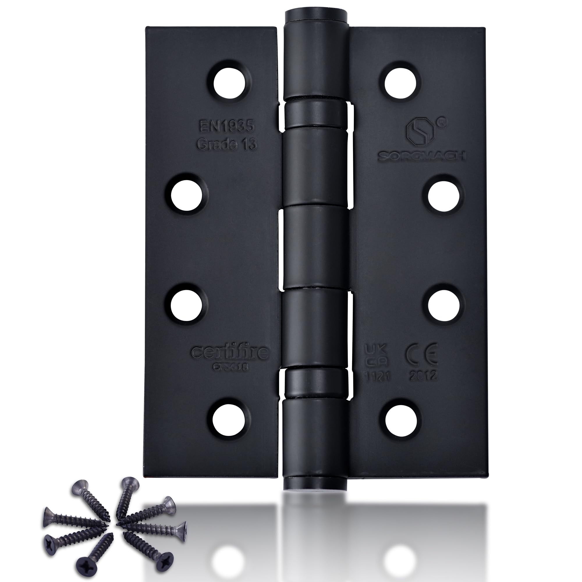 201 Stainless Steel Hinges - 4 inch(100 mm) Heavy Duty External Door Hinges, Matte Black, for Wood — image 1