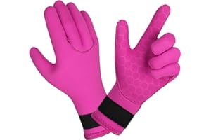 AUAUY Diving Gloves, 3mm Neoprene Five Finger Warm Wetsuit Gloves, Flexible Anti Slip Surfing Glove with Adjustable Wrist Strap for Scuba Diving Snorkeling Surfing Paddling Kayaking Swimming