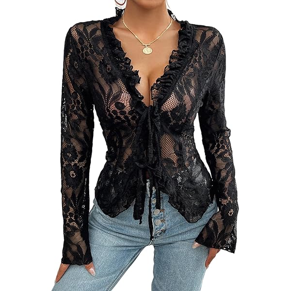 トップス anuke Vneck Lace Blouse ànuke online store（アンヌーク） / Vneck Lace BlouseVneck